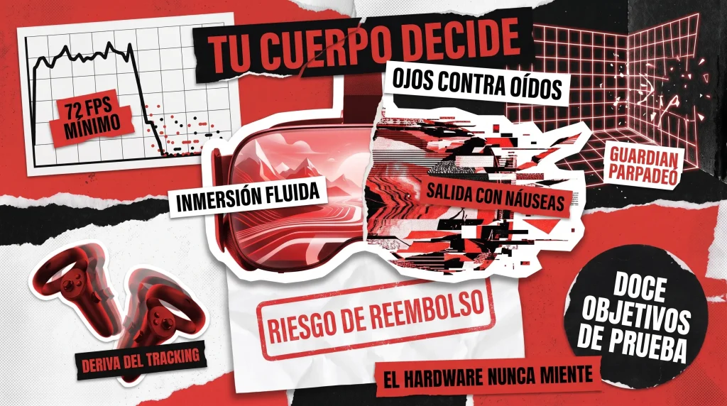 Pruebas de juegos de RV: confort, tasa de fotogramas y mareo por movimiento Pruebas de juegos de RV: confort, tasa de fotogramas y mareo por movimiento