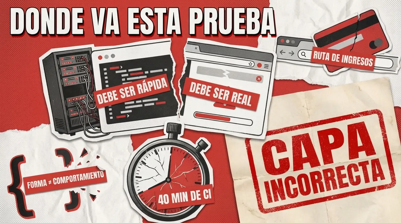 Pruebas de extremo a extremo frente a pruebas de integración: dónde debería realizarse realmente cada prueba